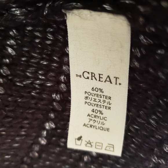 The Great. Short Monster Cardigan Loop Knot in Metallic Charcoal - Picture 7 of 10